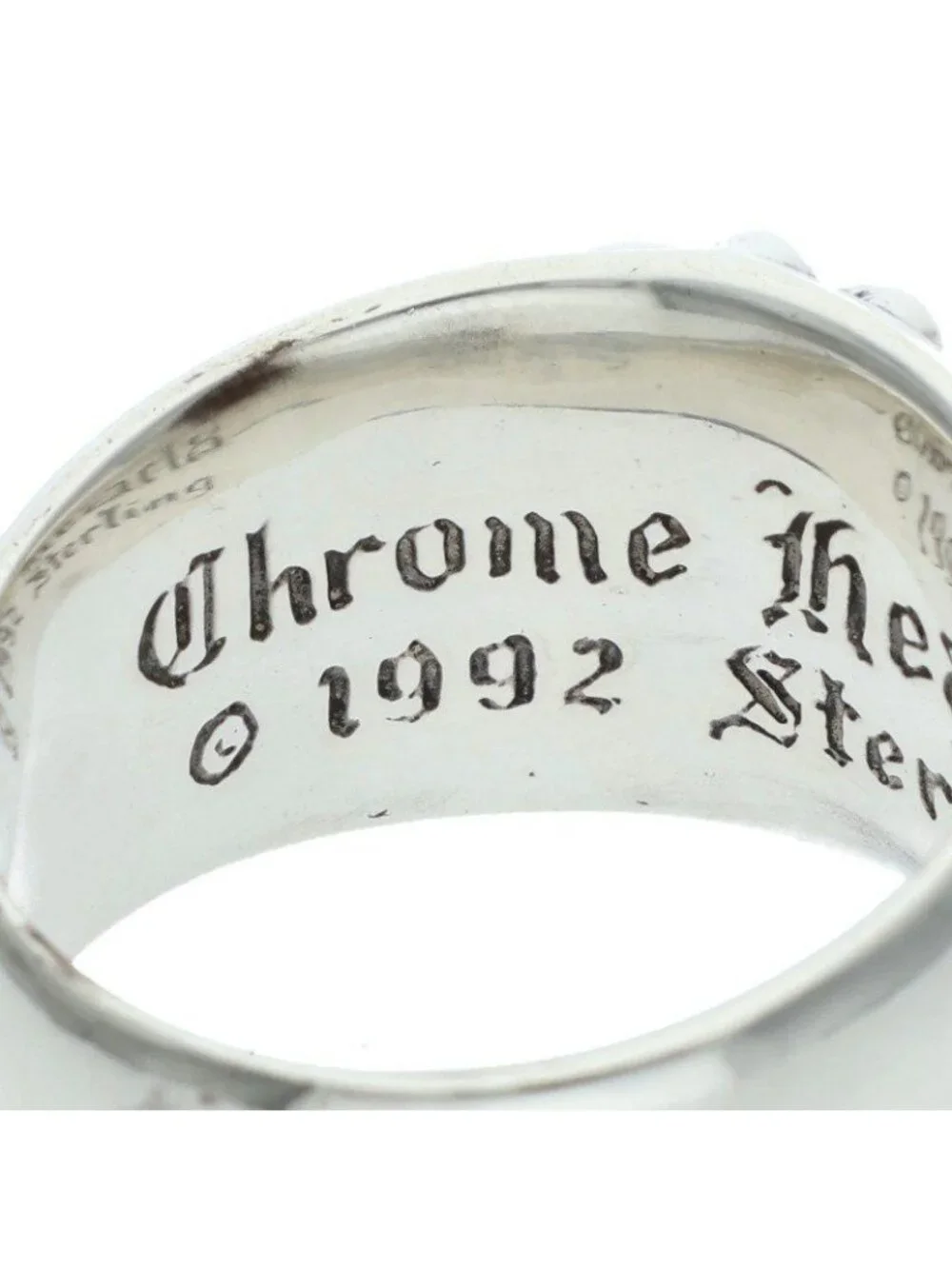 Chrome Hearts Flrl Floral Cross After Silver Ring